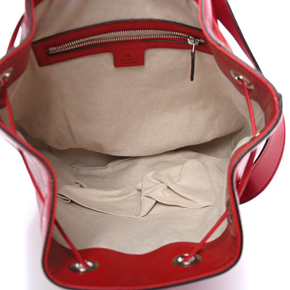 Gucci Pebbled Calfskin Small Soho Drawstring Backpack Tabasco Red 5 of 9