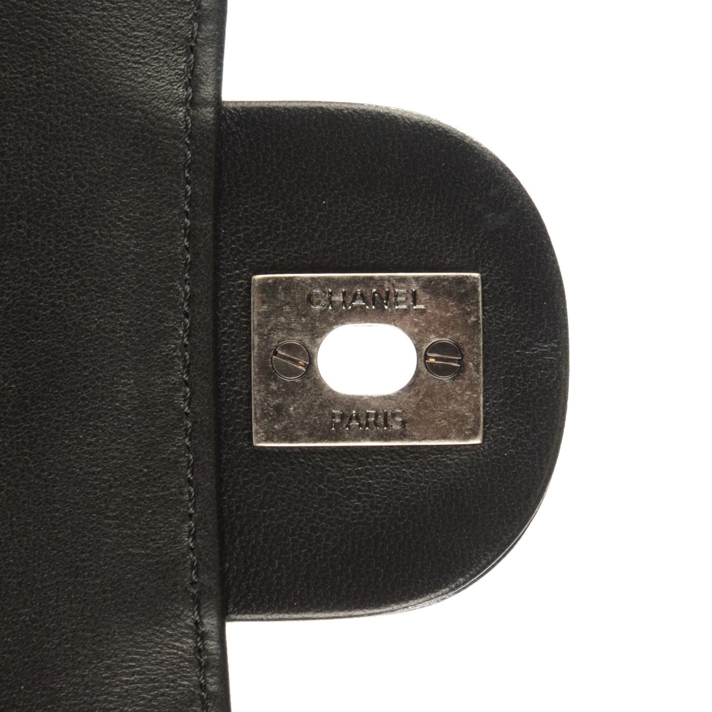 Lambskin Quilted Front Flap Tote Black