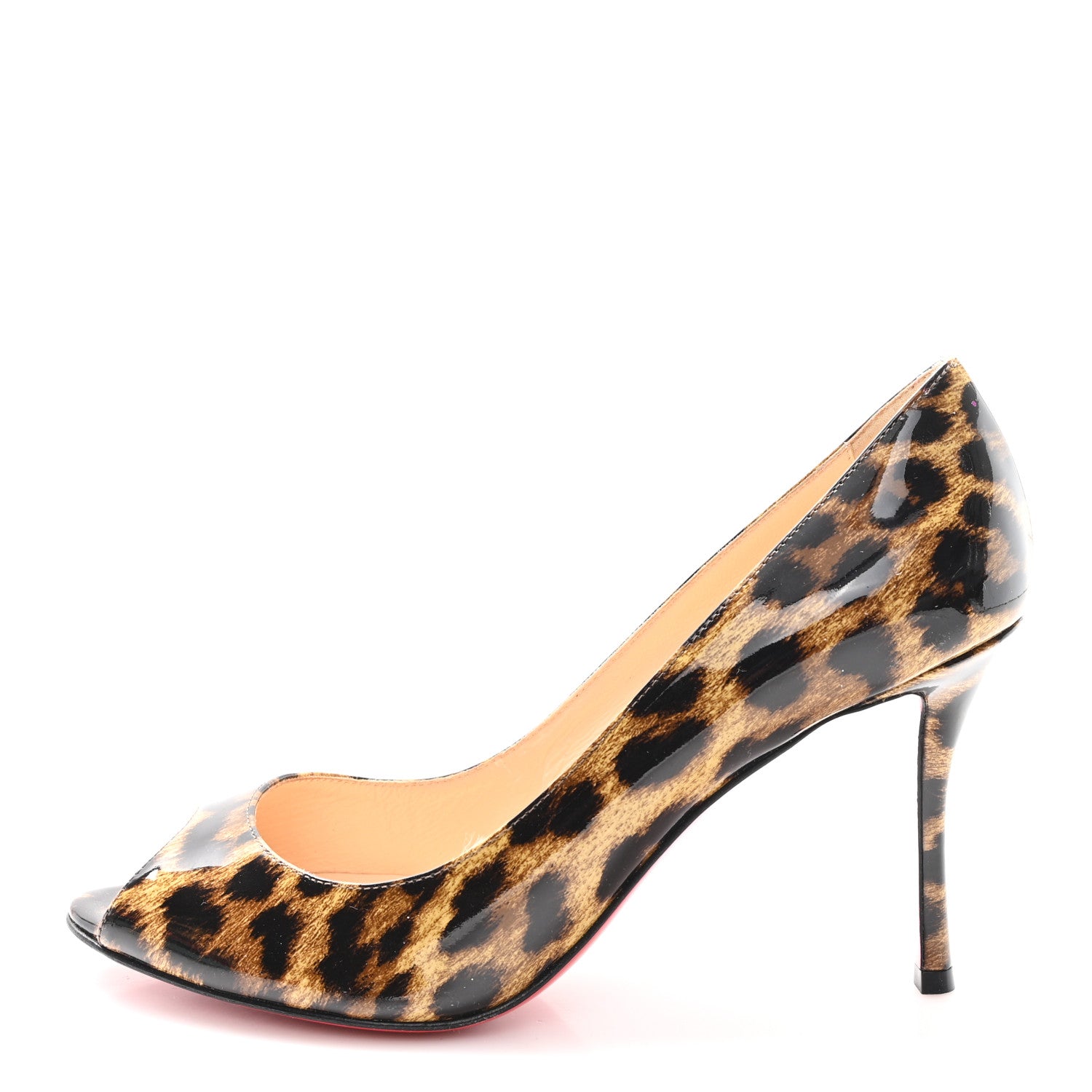 Christian Louboutin Patent Leopard Pumps 37 1 of 9