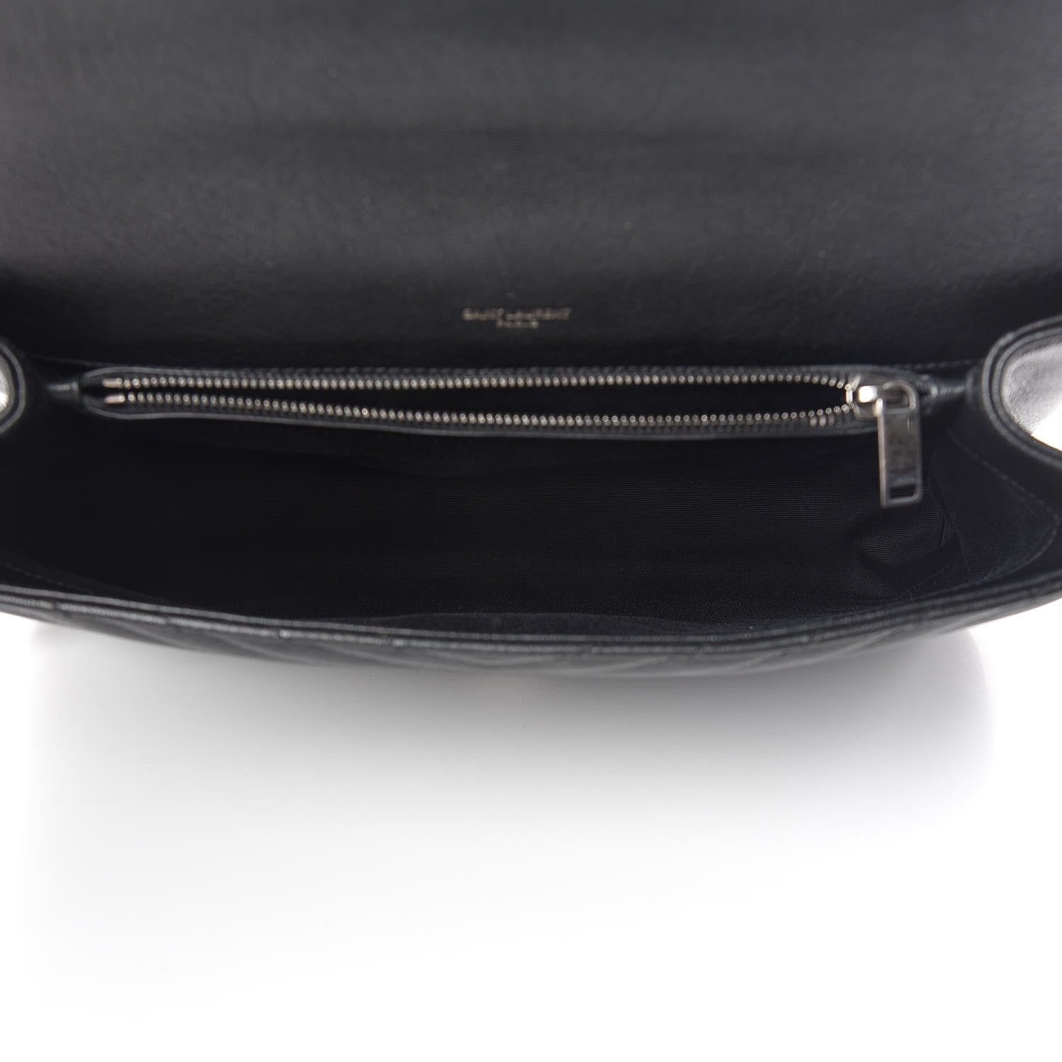 Saint Laurent Sheepskin Matelasse Chevron Monogram Large College Satchel Black 5 of 11