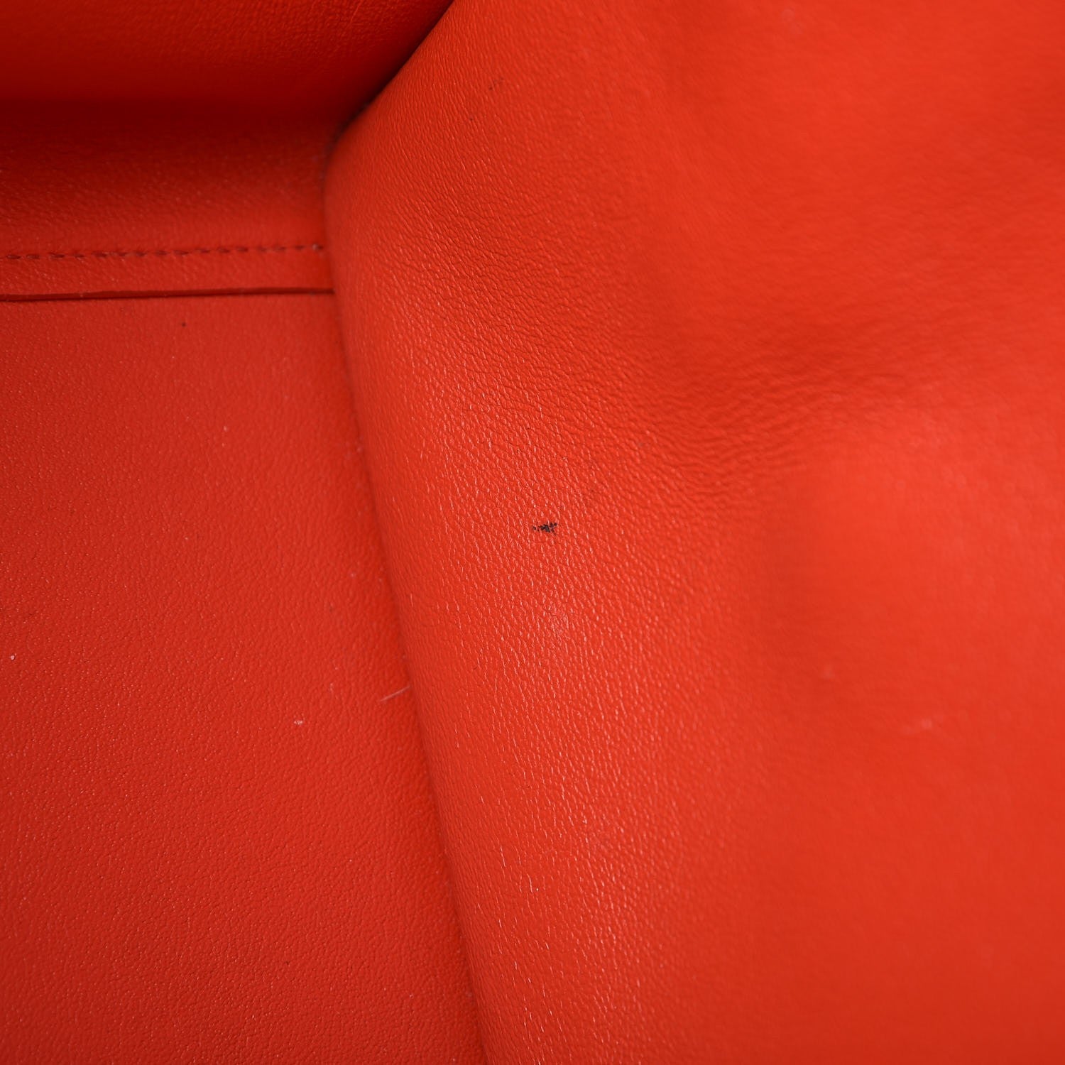 Celine Drummed Calfskin Suede Small Trapeze Vermillion 7 of 7