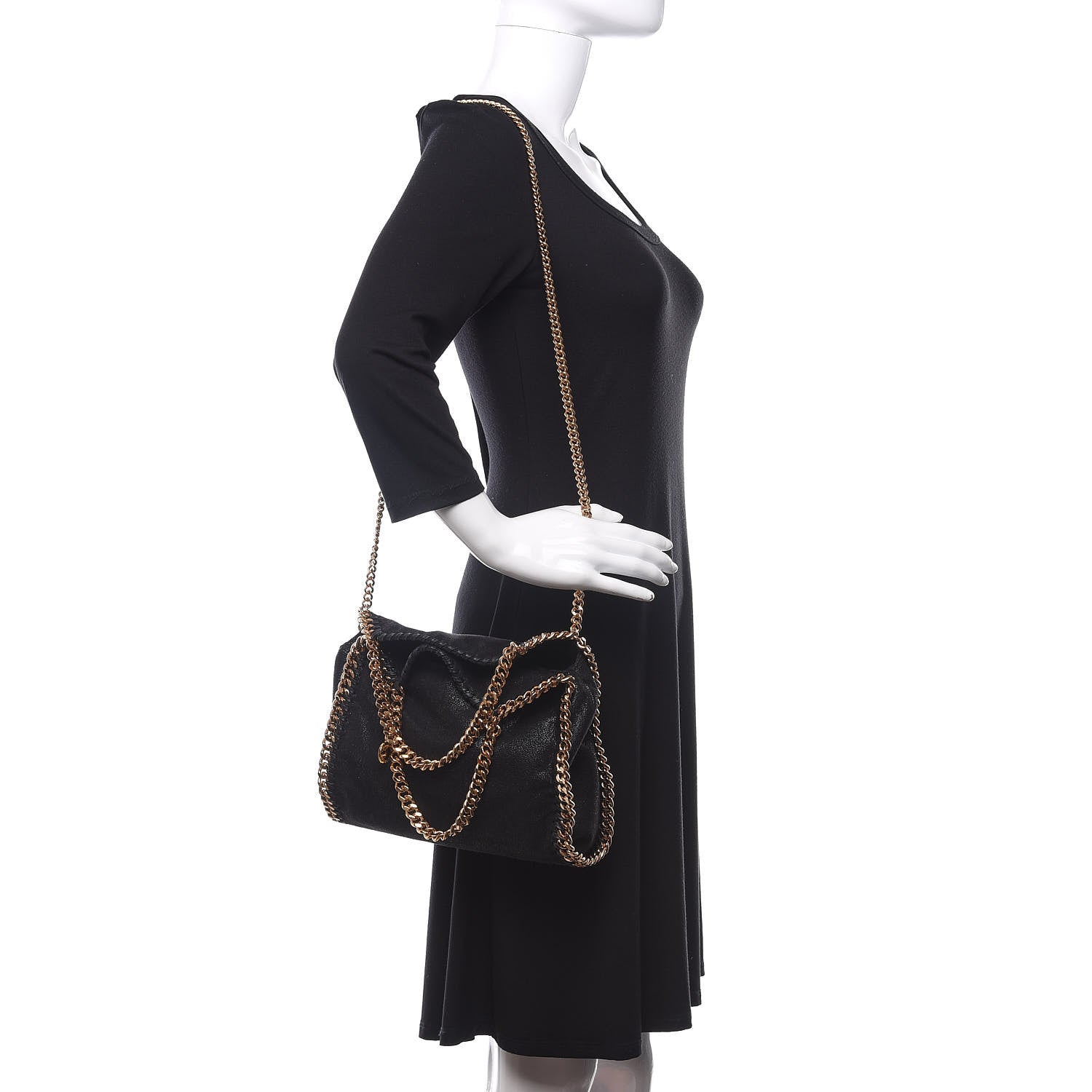 Stella McCartney Shaggy Deer Mini Falabella Shoulder Bag Black 2 of 9