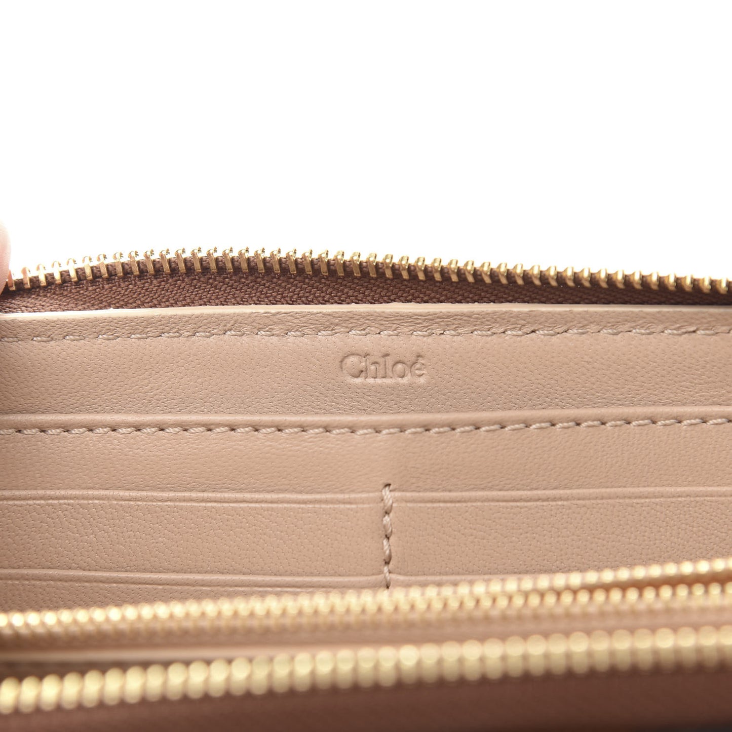 Grained Calfskin Long Zip Around Marcie Wallet Tan