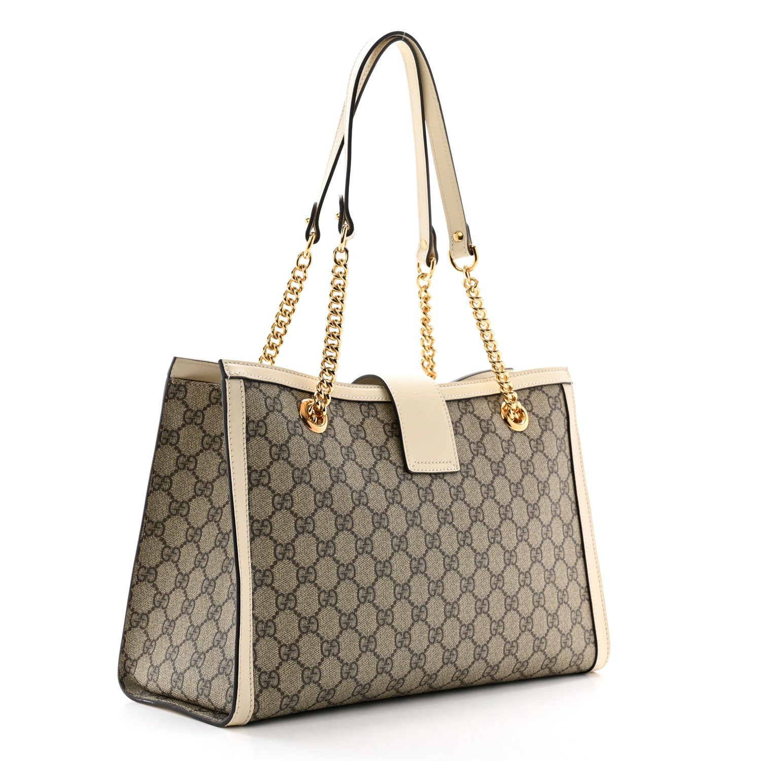 Gucci GG Supreme Monogram Medium Padlock Tote White 3 of 11