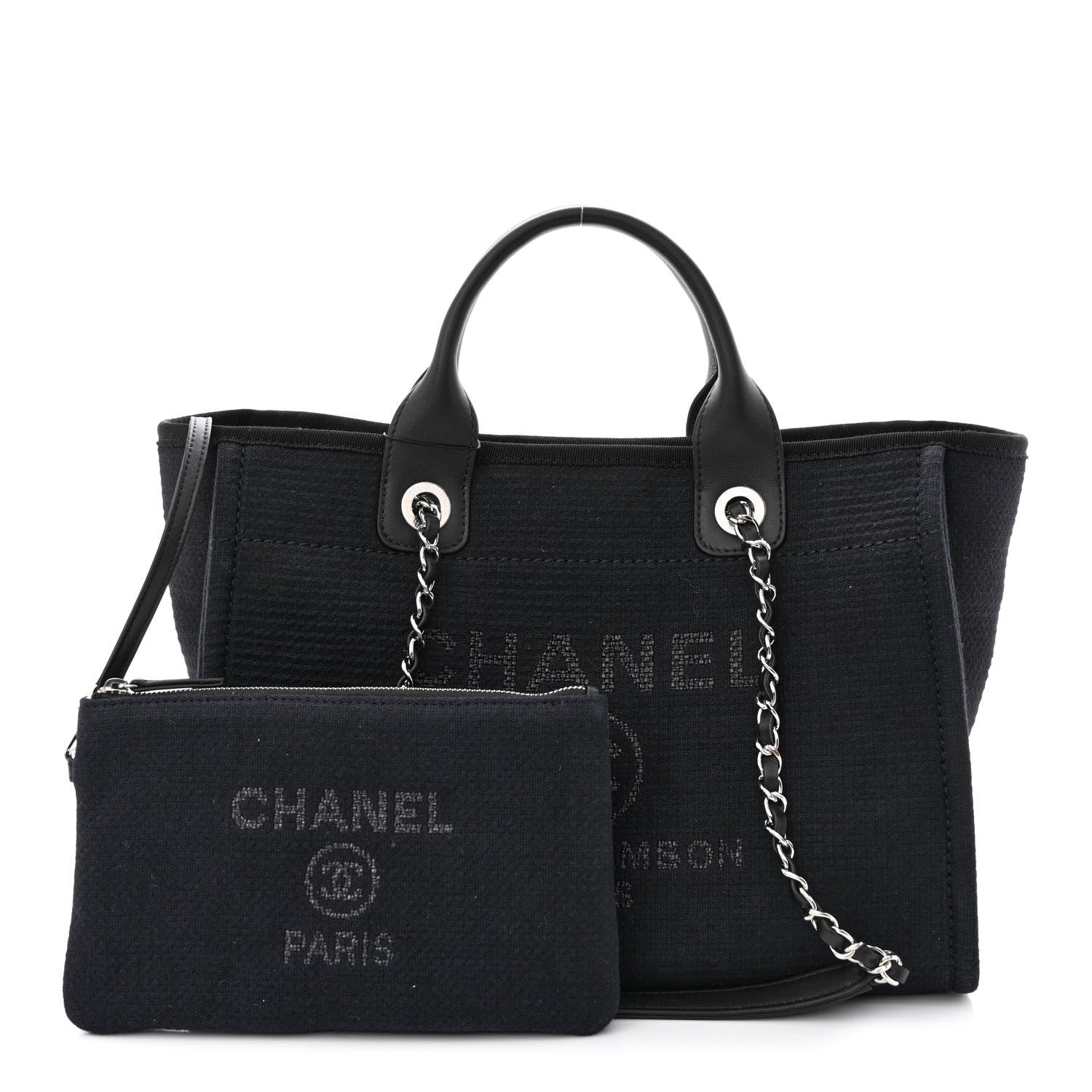 Chanel Mixed Fibers Small Deauville Tote Black 1 of 11