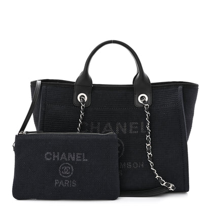 Chanel Mixed Fibers Small Deauville Tote Black 1 of 11