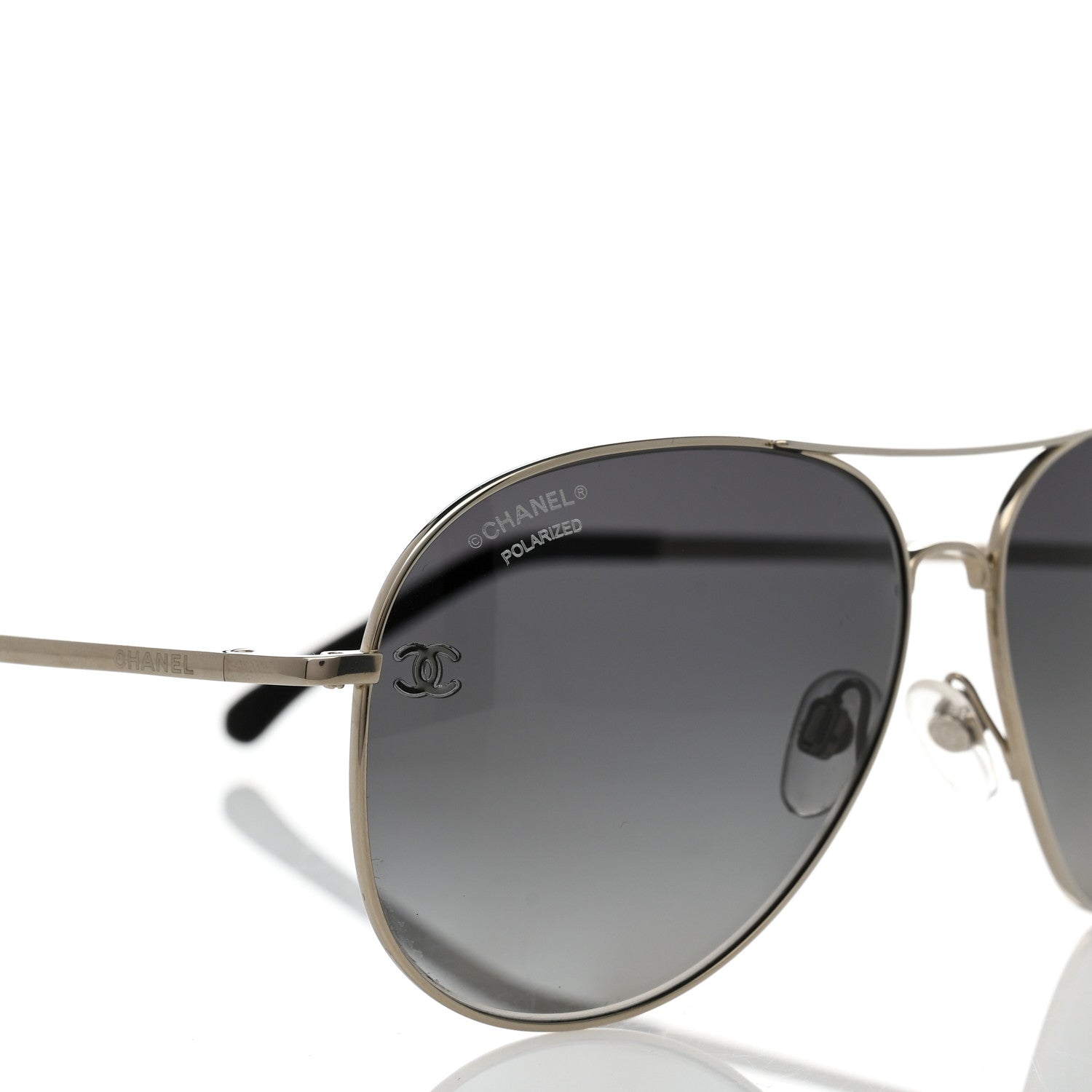 Chanel Aviator CC Sunglasses 4189-T-Q Silver 7 of 8