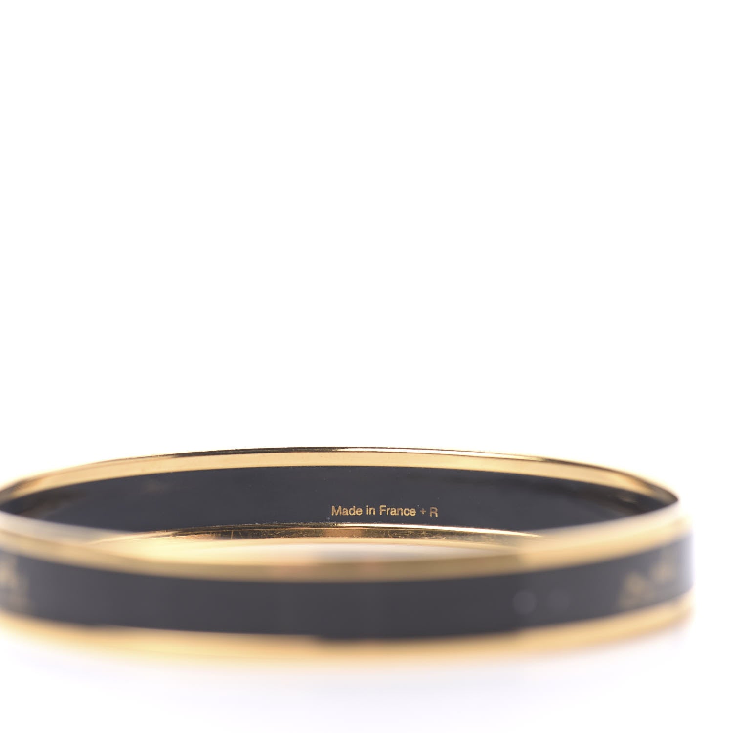 Hermes Enamel Printed Narrow Caleche Bracelet 70 Black 4 of 6
