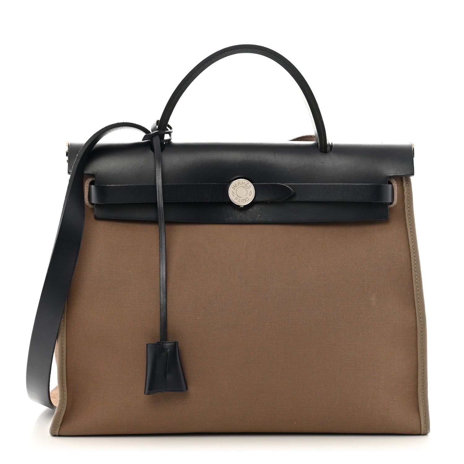 Hermes Toile Officier Vache Hunter Herbag Zip 31 PM Etoupe Bleu Indigo 1 of 14
