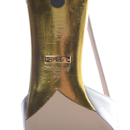 Gucci Metallic Nappa Bamboo Crystal Double G Low Heel Pumps 38 Argento 7 of 9