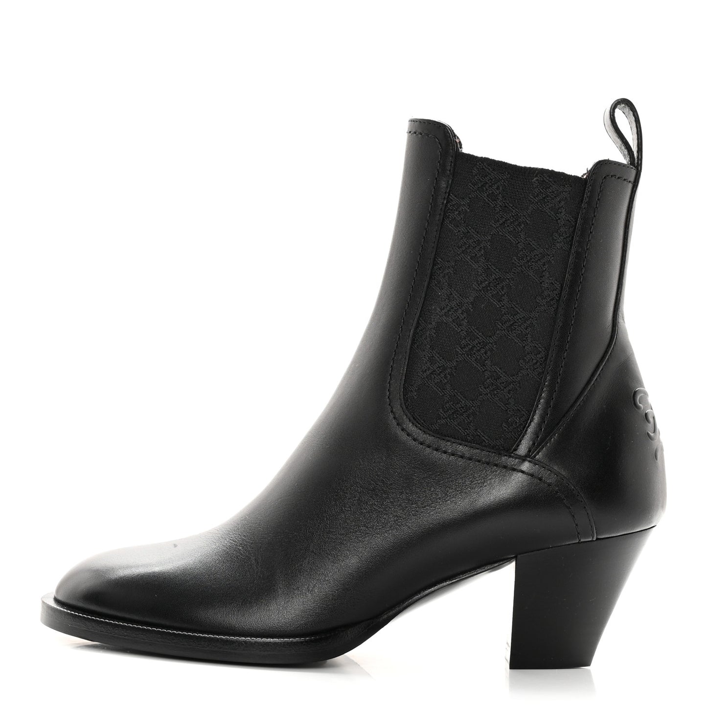 Vitello Karligraphy Embossed Ankle Boots 38.5 Black