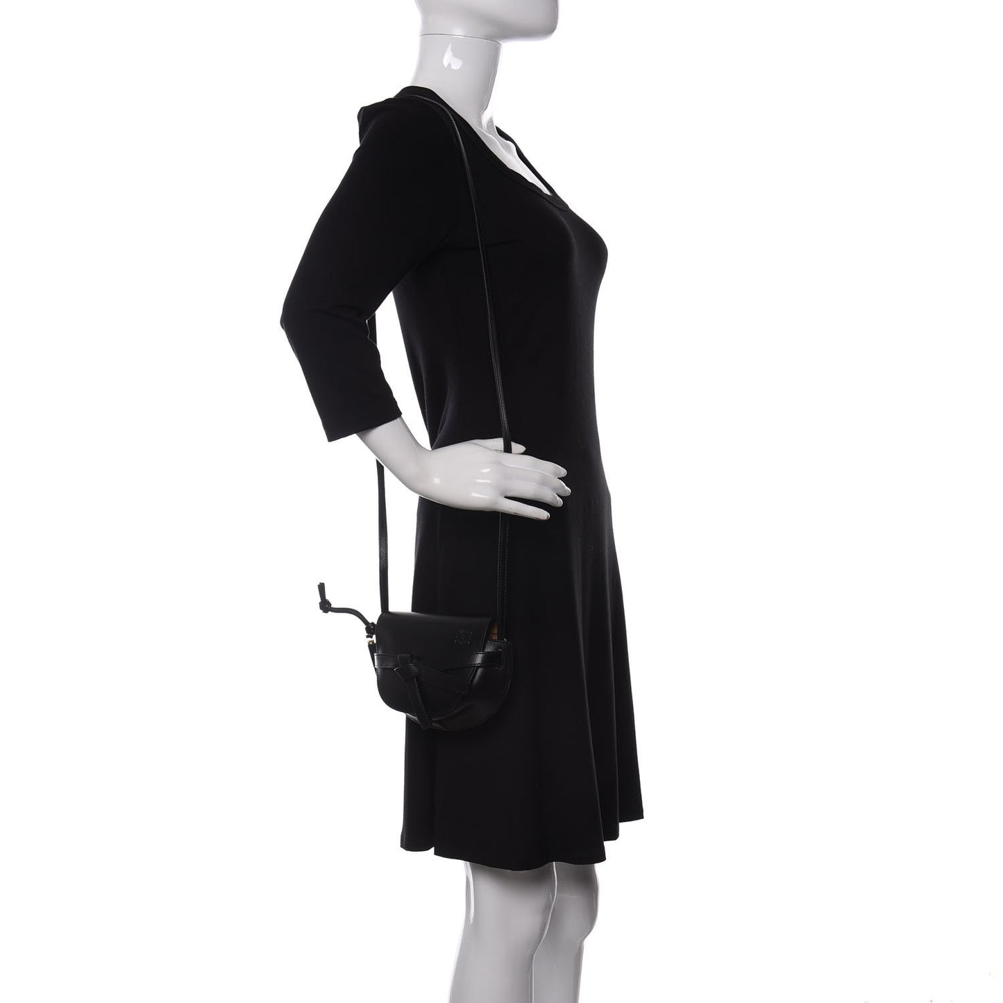 Calfskin Mini Gate Crossbody Bag Black