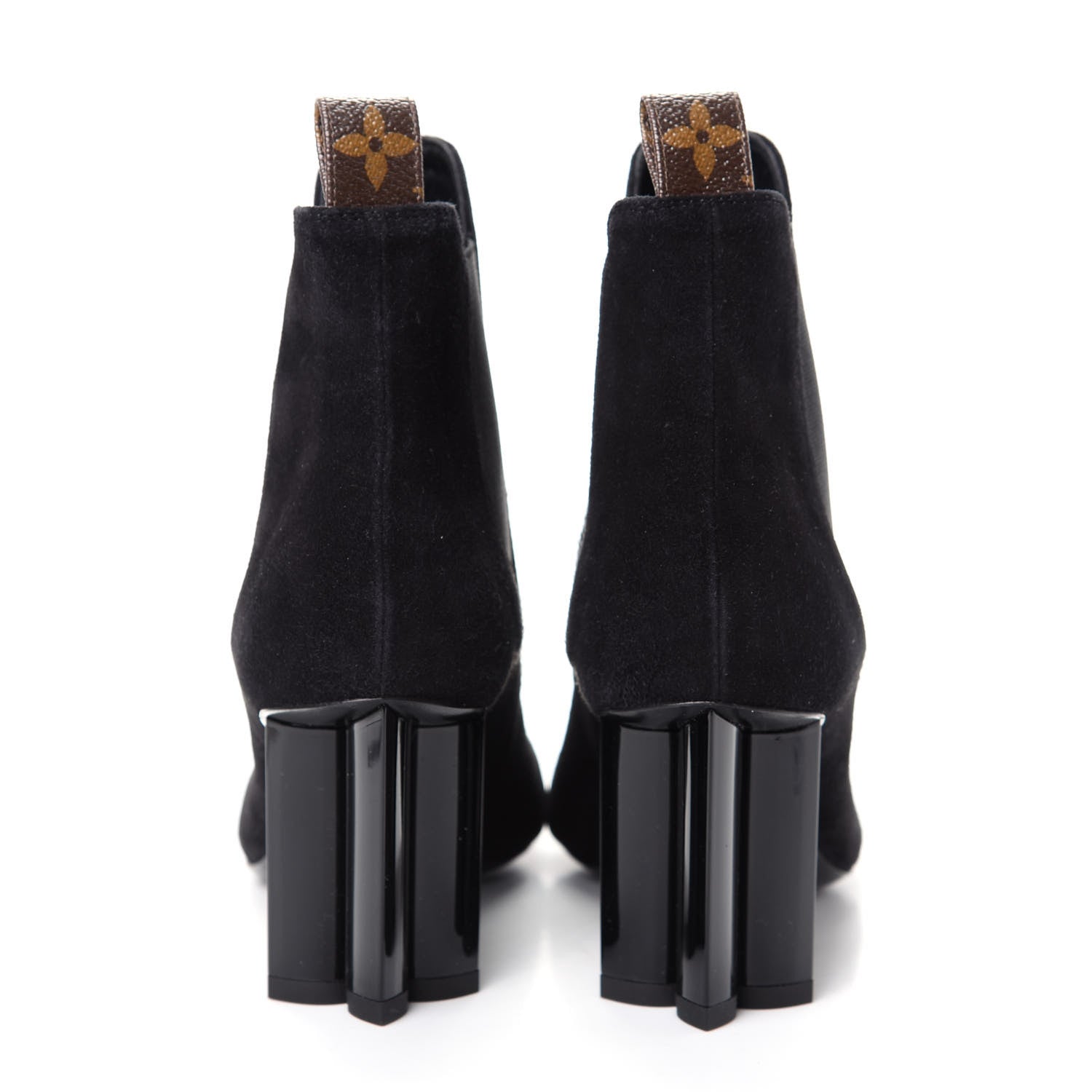 Louis Vuitton Suede Monogram Uniformes Cap Toe Chelsea 80mm Ankle Boots 35 Black 7 of 9
