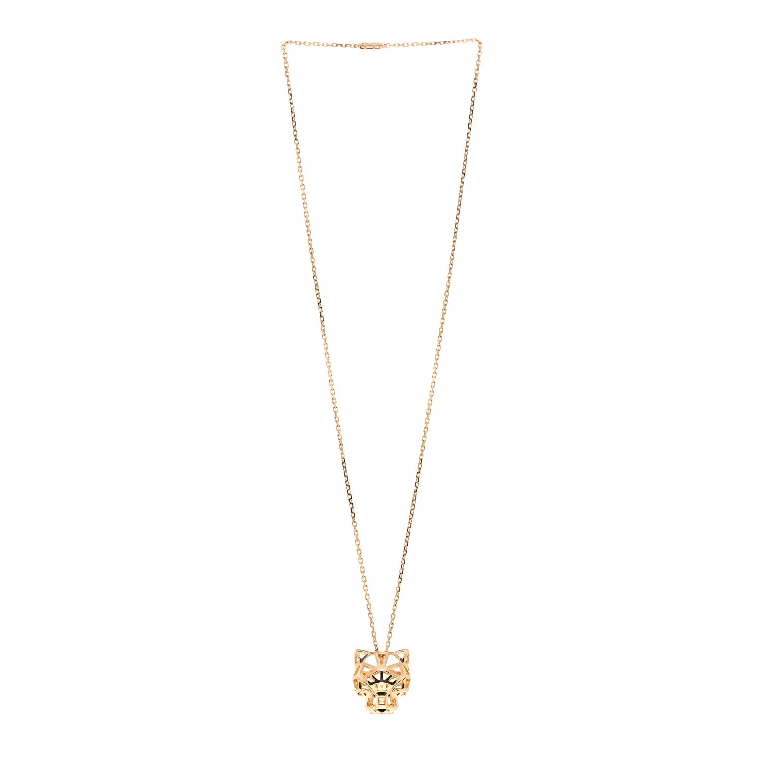 Cartier 18K Yellow Gold Tsavorite Black Onyx Panthere De Cartier Pendant Necklace 3 of 5