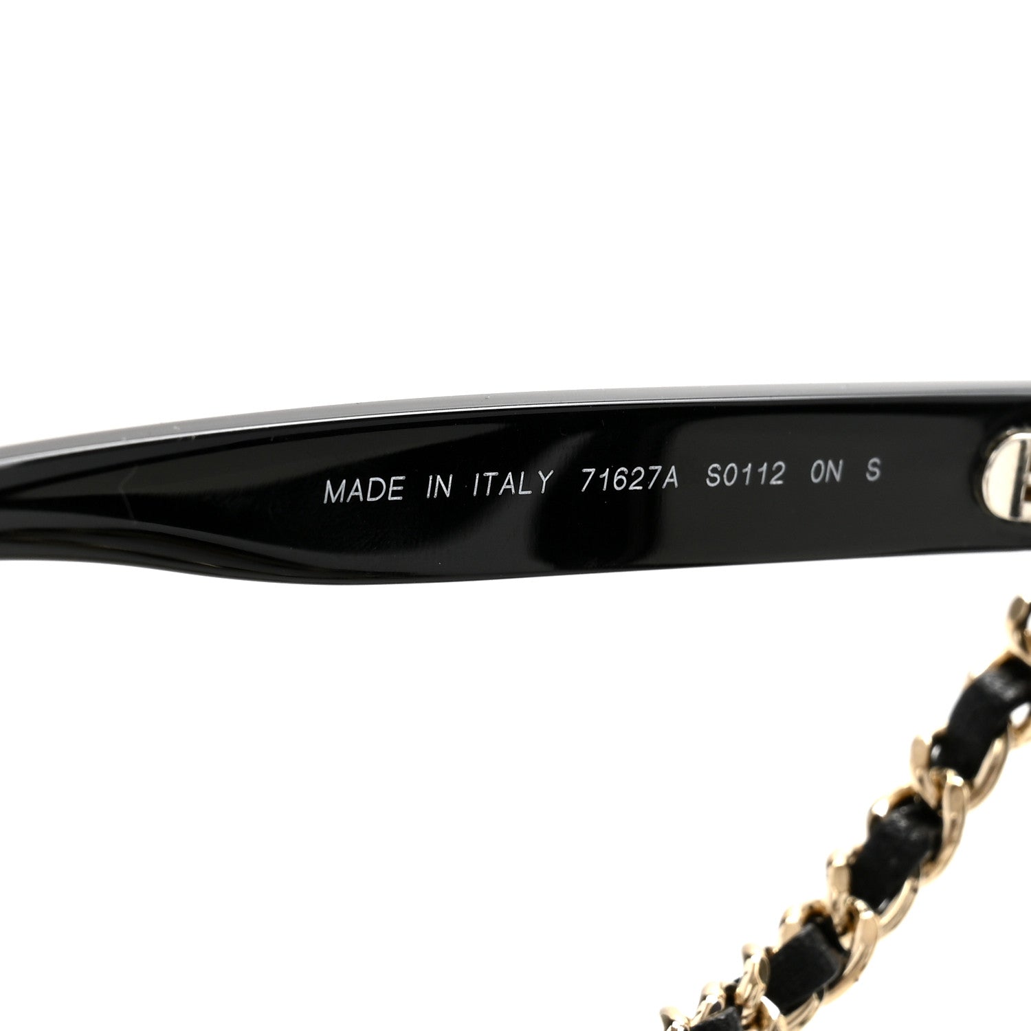 Chanel Acetate Metal Calfskin Chain Rectangle Sunglasses 71627A Black Transparent 6 of 8