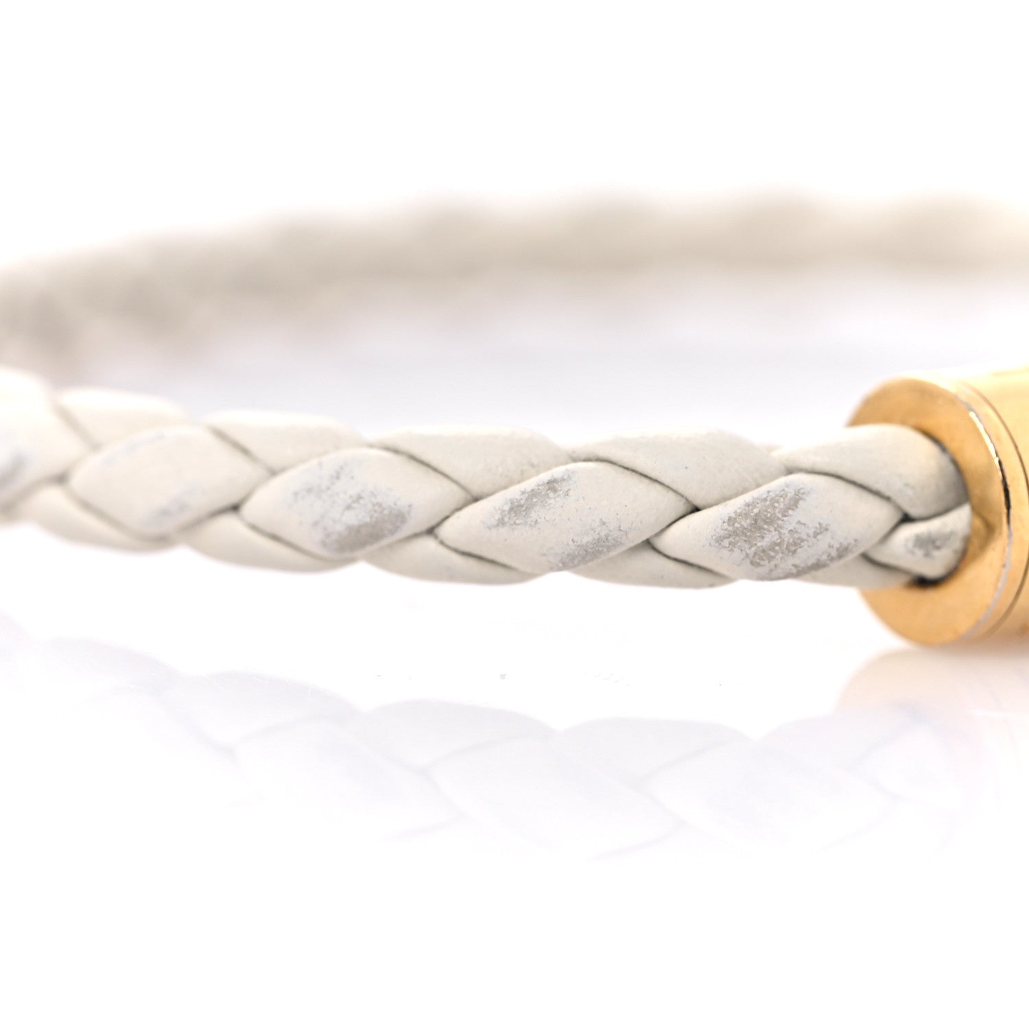 Louis Vuitton Calfskin Monogram Braided Bracelet White 6 of 6