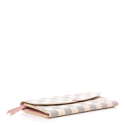 Louis Vuitton Damier Azur Emilie Wallet Rose Ballerine 4 of 8