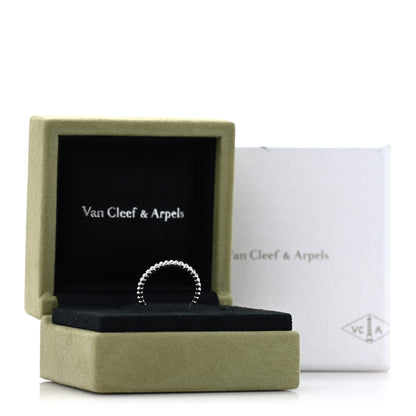 Van Cleef & Arpels 18K White Gold Small Perlee Ring 53 6.5 5 of 5