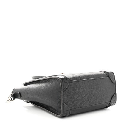 Celine Drummed Calfskin Nano Luggage Black 4 of 13