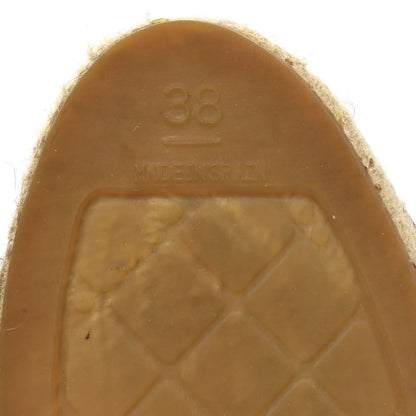 Chanel Lambskin CC Espadrilles 38 Beige Black 6 of 10
