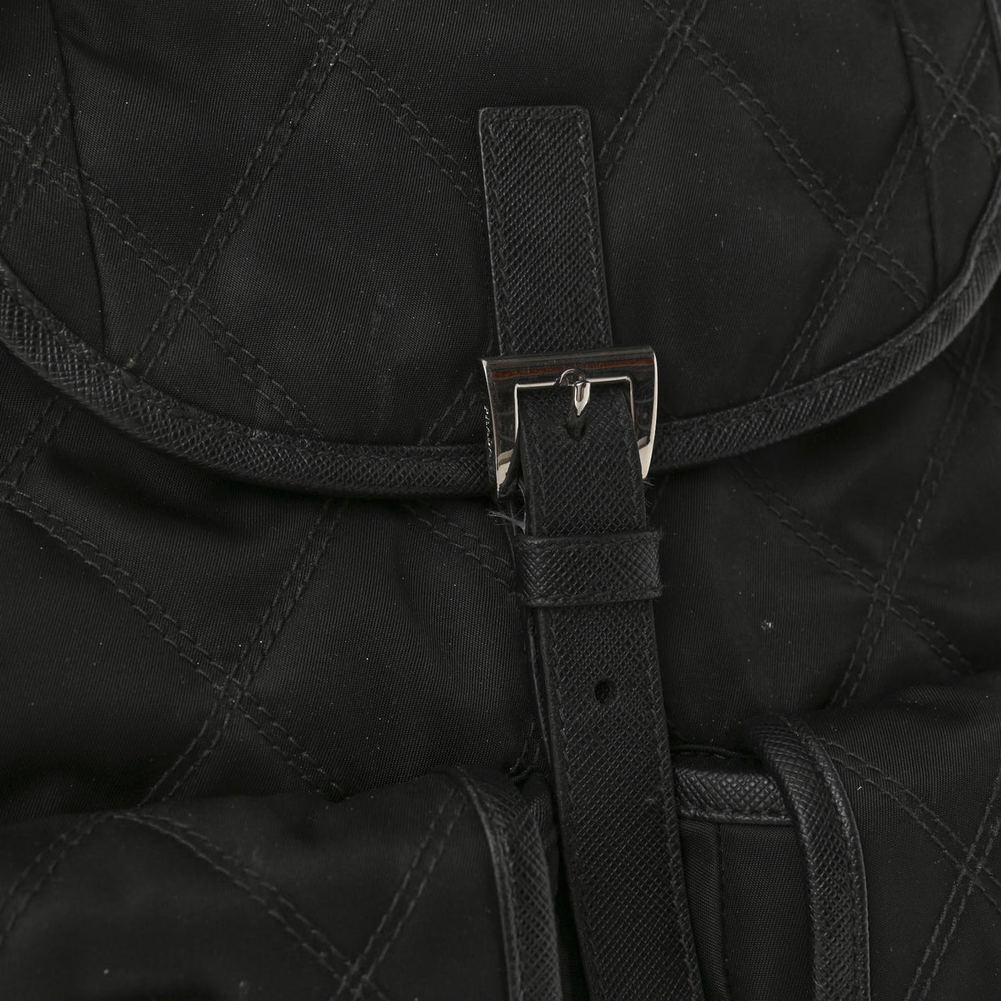 Tessuto Nylon Saffiano Vela Quilted Backpack Black