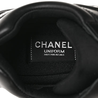 Chanel Calfskin Lambskin CC Uniform Sneakers 40 Black 7 of 7