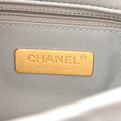 Chanel Metallic Goatskin Quilted Medium Chanel 19 Flap Silver 6 of 10