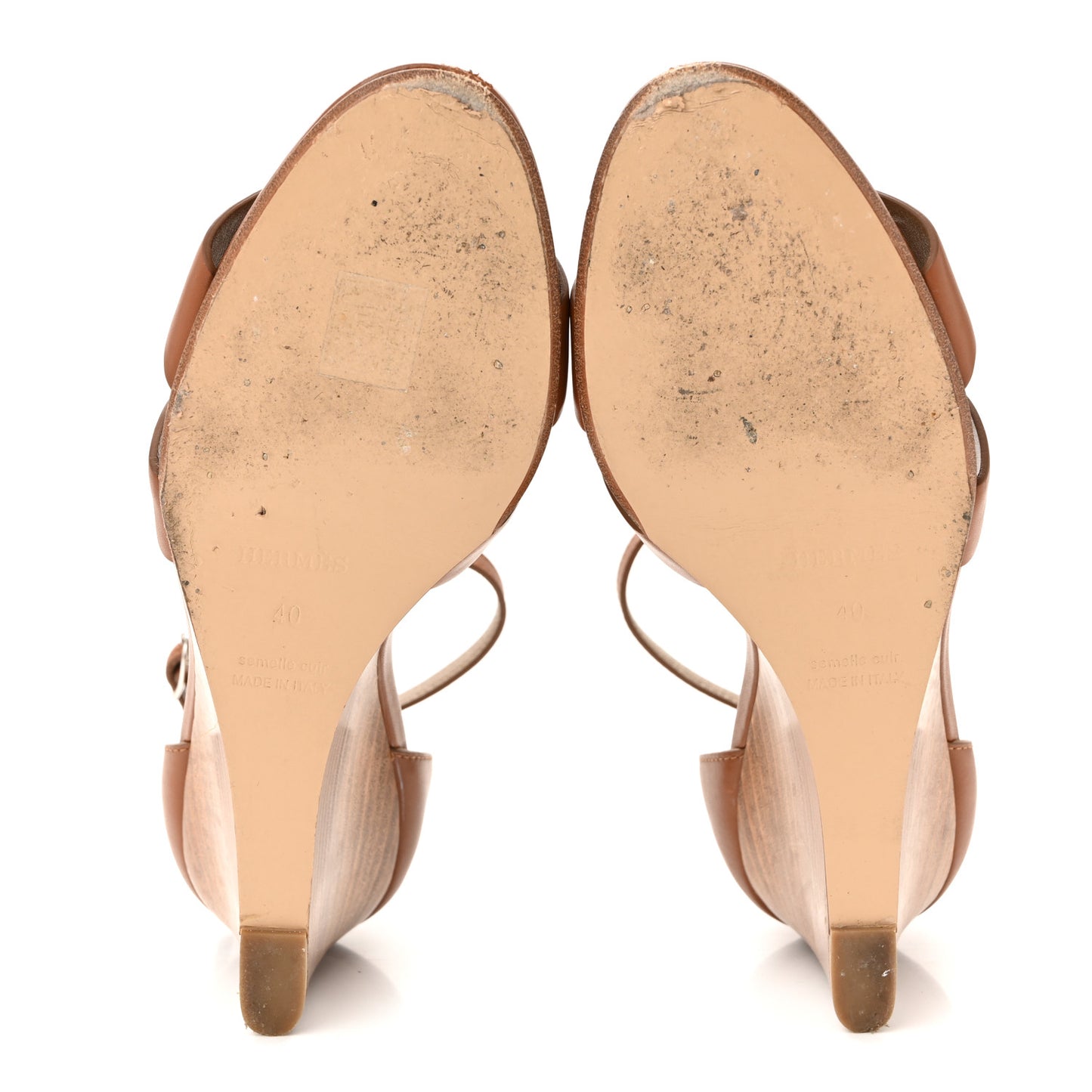 Calfskin Legend Wedge Sandals 40 Gold