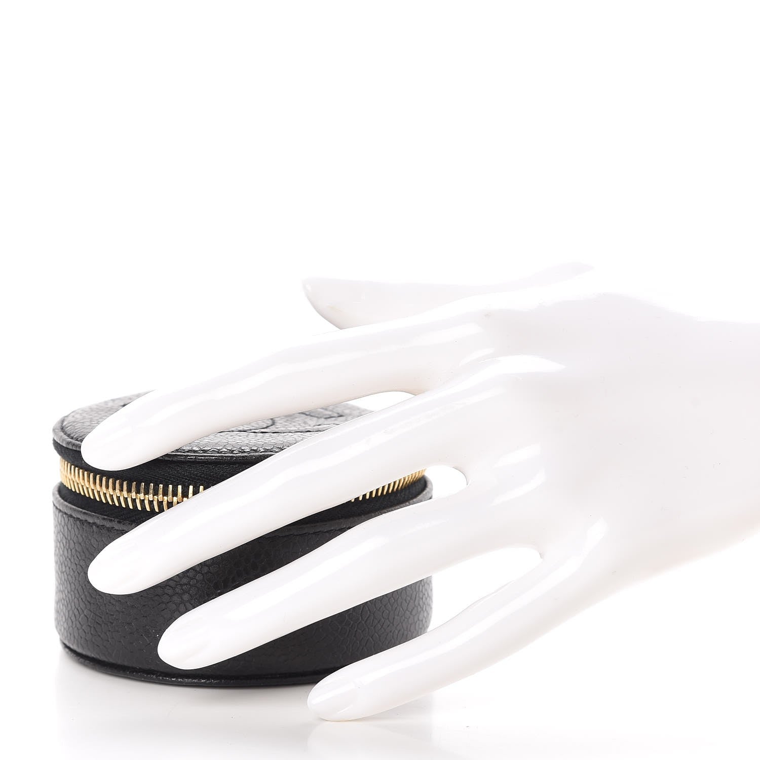 Chanel Caviar Round Jewelry Travel Case Black 2 of 11