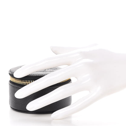 Chanel Caviar Round Jewelry Travel Case Black 2 of 11