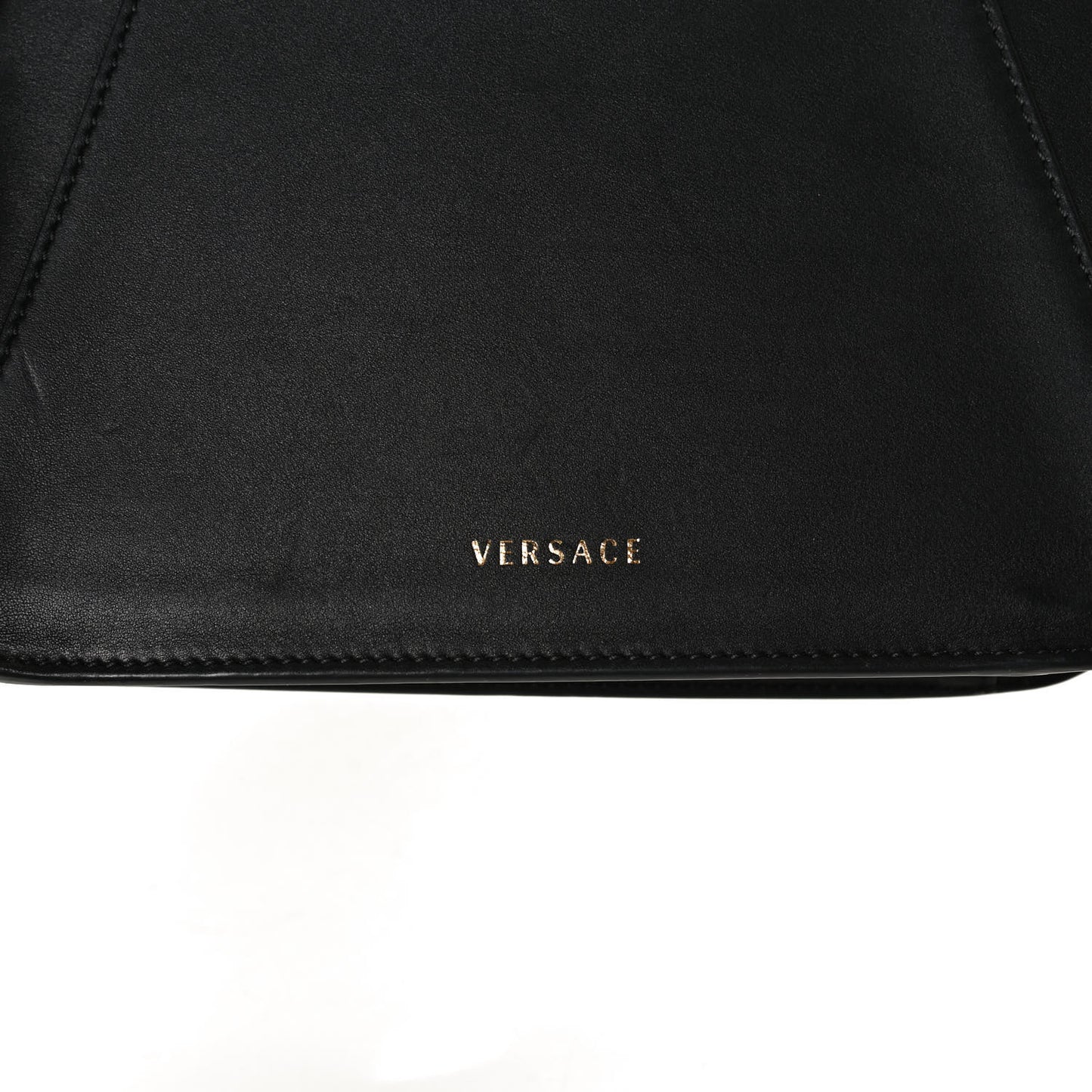Vitello Barocco Virtus Top Handle Shoulder Bag Black