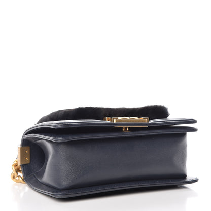 Chanel Orylag Rabbit Fur Calfskin Small Boy Flap Navy 4 of 7