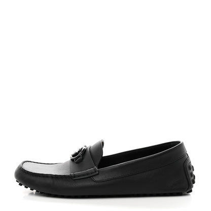 Gucci Soft Clove Calfskin Monochrome Mens Interlocking G Driver Loafers 10.5 Black 1 of 12