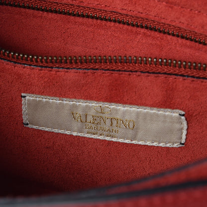 Valentino Garavani Calfskin Enchanted Wonderland Medium Guitar Strap Rockstud Rolling Flap Saddle Bag Rosso Valentino 8 of 9