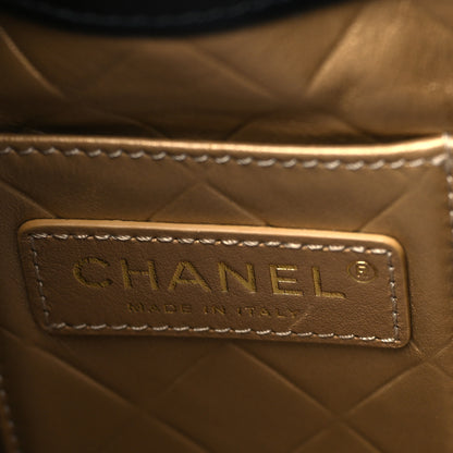 Chanel Calfskin Stitched Coco Ring Bucket Drawstring Bag Black 5 of 9