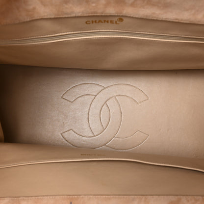 Chanel Suede Quilted CC Timeless Shopping Tote Beige 5 of 12