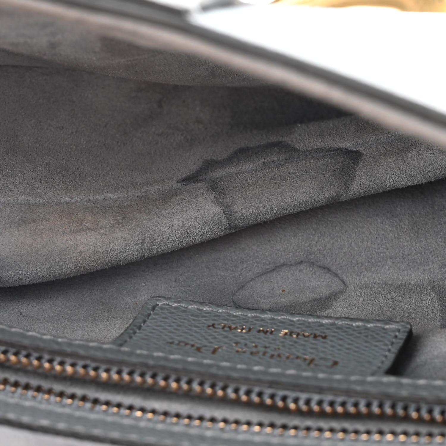 Christian Dior Grained Calfskin Saddle Bag Grey Stone 13 of 15