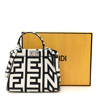 Fendi X MARC JACOBS Nappa Mini Peekaboo I SEE U Satchel Black White 10 of 10