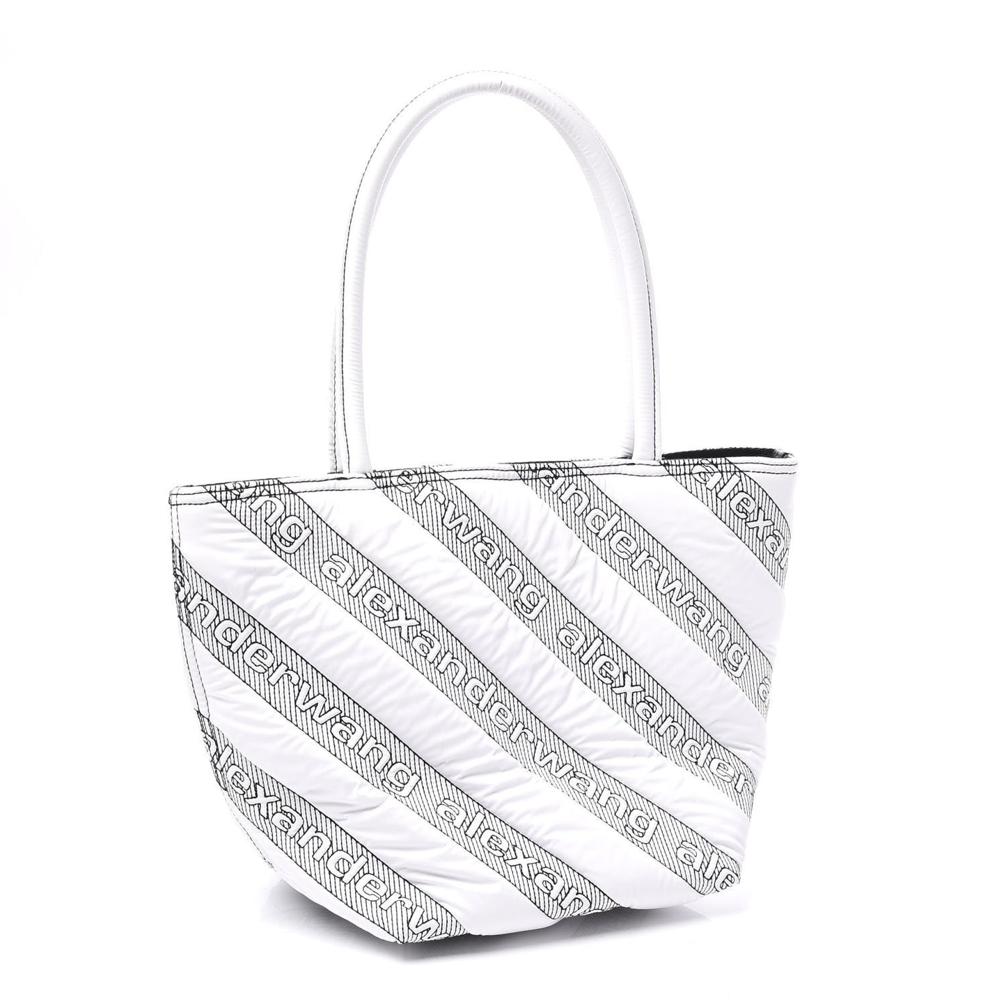 Nylon Quilted Roxy Tote White