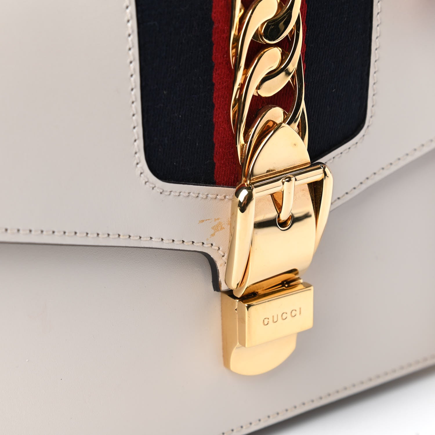 Gucci Calfskin Small Sylvie Shoulder Bag Off White 11 of 11