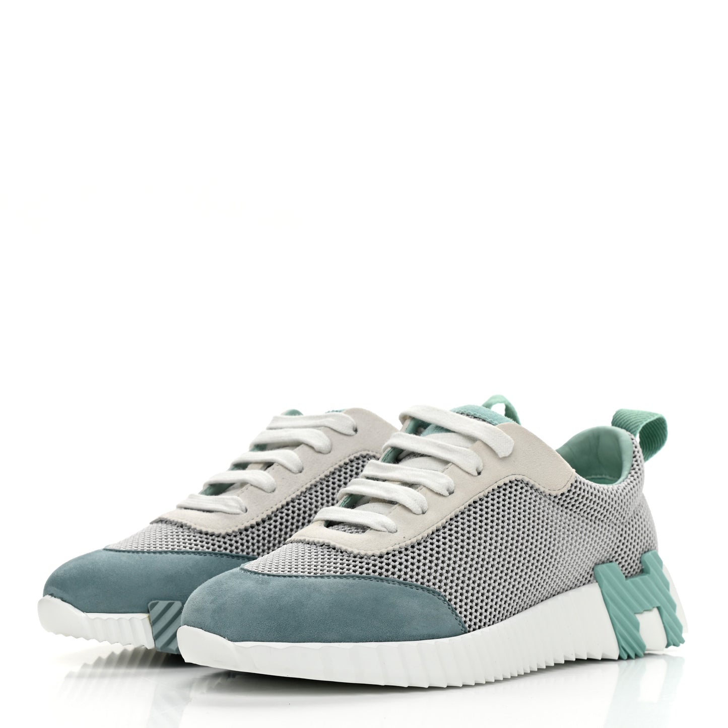 Air Mesh Suede Goatskin Bouncing Sneakers 36 Vert D'Eau