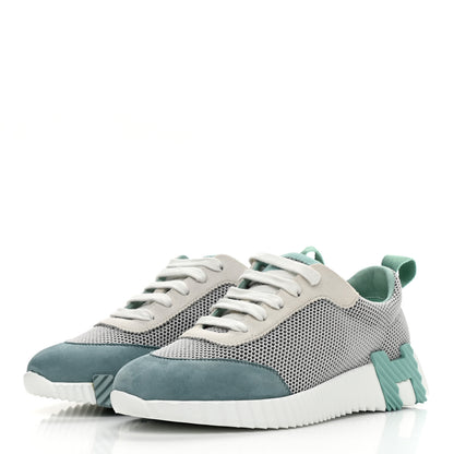 Hermes Air Mesh Suede Goatskin Bouncing Sneakers 36 Vert D'Eau 3 of 6