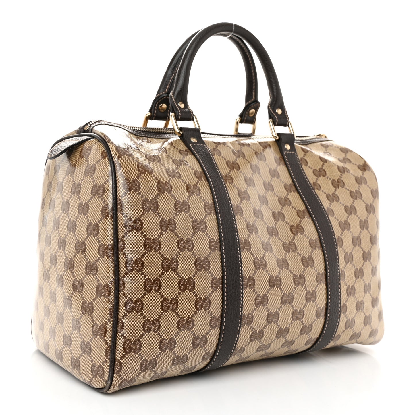 Crystal Monogram Medium Joy Boston Dark Brown