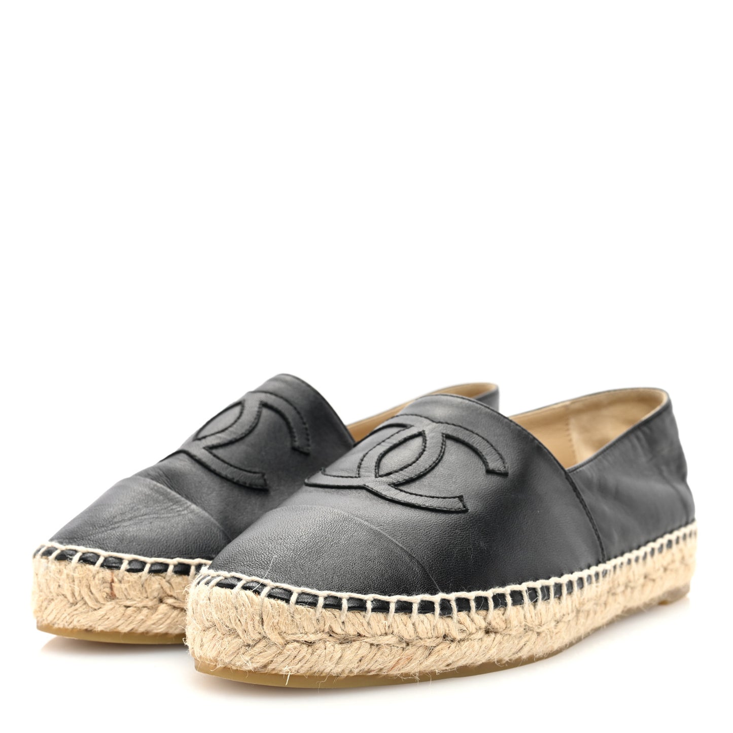 Lambskin CC Espadrilles 37 Black