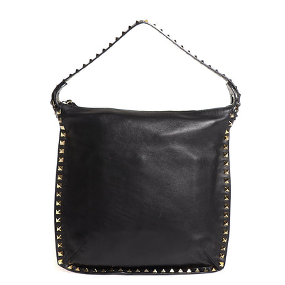 Valentino Garavani Vitello Small Rockstud Hobo Black 1 of 6