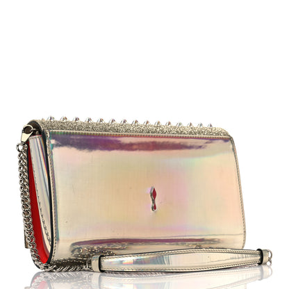 Christian Louboutin Glitter Metallic Patent Calfskin Psychic Spikes Paloma Clutch Gold 3 of 9