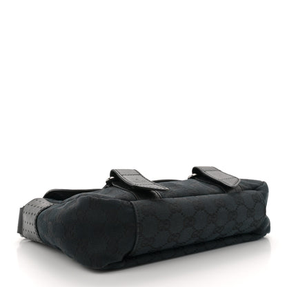 Gucci Monogram Small Double Buckle Flap Messenger Bag Black 4 of 12
