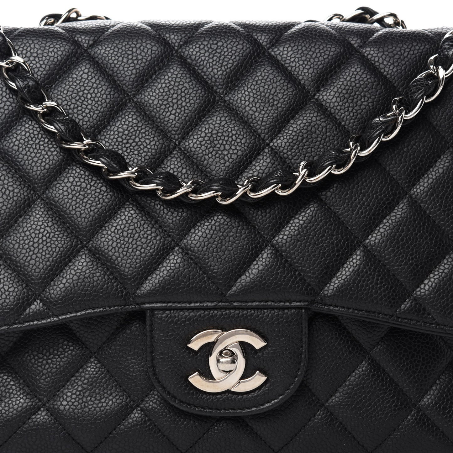 Caviar Quilted Jumbo Single Flap Black