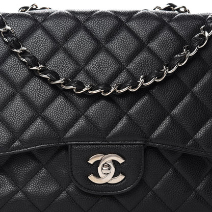 Chanel Caviar Quilted Jumbo Single Flap Black 8 of 11