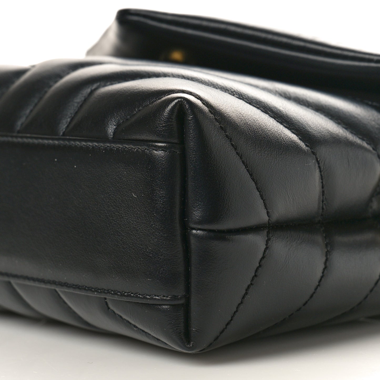 Calfskin Y Quilted Monogram Toy Loulou Crossbody Bag Black